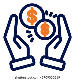 Ícone Duotônico de Crowdfunding. Ilustração de vetor simples no plano de fundo branco
