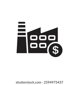 Crowdfunding Factory Filled Icon Vector Illustration