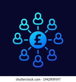 crowdfunding and financing icon with pound