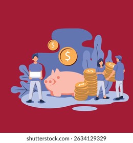 crowdfunding flat style illustration vector design
