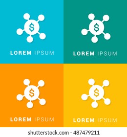 Crowdfunding Four Color Material Designed Icon / Logo