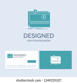 Crowdfunding, funding, fundraising, platform, website Business Logo Glyph Icon Symbol for your business. Turquoise Business Cards with Brand logo template.