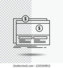 Crowdfunding, funding, fundraising, platform, website Line Icon on Transparent Background. Black Icon Vector Illustration