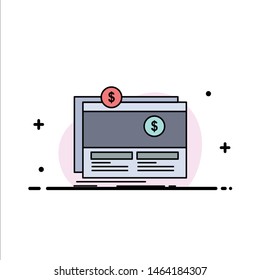 Crowdfunding, funding, fundraising, platform, website Flat Color Icon Vector. Vector Icon Template background
