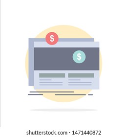 Crowdfunding, funding, fundraising, platform, website Flat Color Icon Vector. Vector Icon Template background