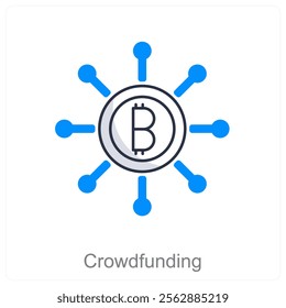 Crowdfunding and funding icon concept