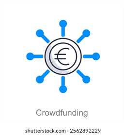 Crowdfunding and funding icon concept