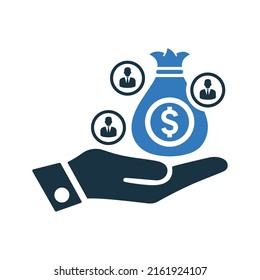 Crowdfunding, funds, growth, investment icon. Simple editable vector illustration.