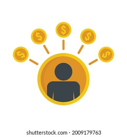Crowdfunding group icon. Flat illustration of crowdfunding group vector icon isolated on white background