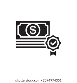 Crowdfunding Guarantee Filled Icon Vector Illustration