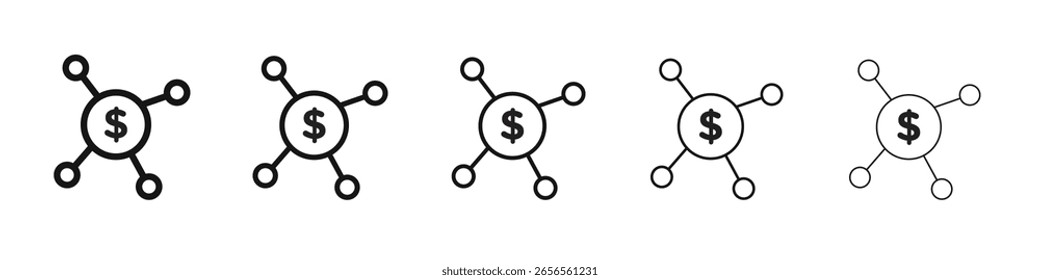 Ícone de crowdfunding sinal vetorial preto e branco