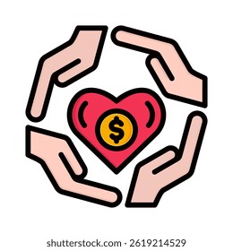 Elemento de icono de financiación colectiva para el diseño