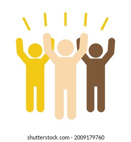 Crowdfunding icon. Flat illustration of crowdfunding vector icon isolated on white background