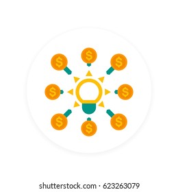 crowdfunding icon, flat style