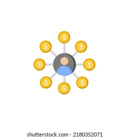 Crowdfunding icon flat style design. Crowdfunding icon vector illustration. isolated on white background.