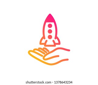 Crowdfunding icon. Launch Startup project sign. Innovation symbol. Classic flat style. Gradient crowdfunding icon. Vector