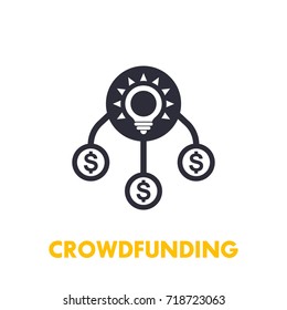 crowdfunding icon on white