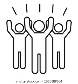 Crowdfunding icon. Outline crowdfunding vector icon for web design isolated on white background