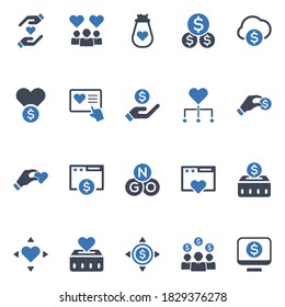 Crowdfunding icon set (Blue Series)