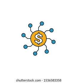 Crowdfunding icon set. Four elements in diferent styles from fintech icons collection. Creative crowdfunding icons filled, outline, colored and flat symbols.