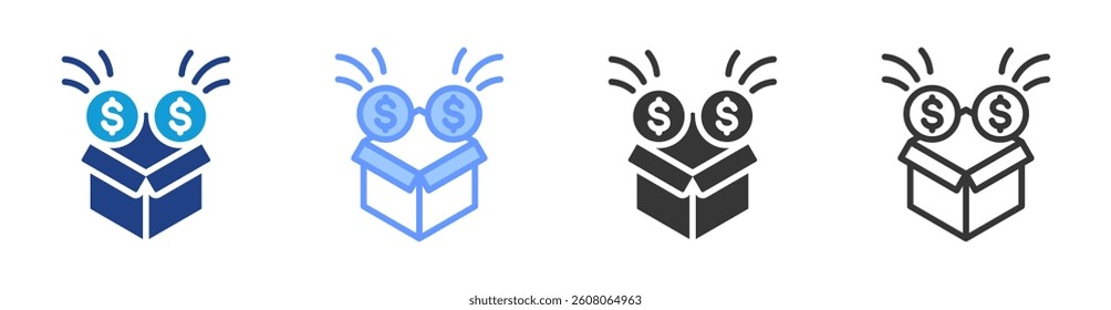 Crowdfunding icon set multiple style collection