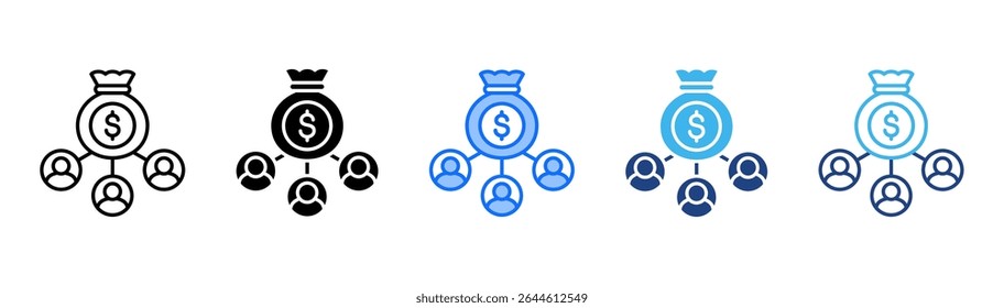 Crowfunding-Symbolsatz - Sammlung mit mehreren Stilen