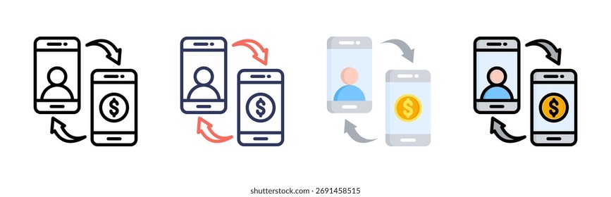 Conjunto de iconos de financiación colectiva colección de estilos múltiples