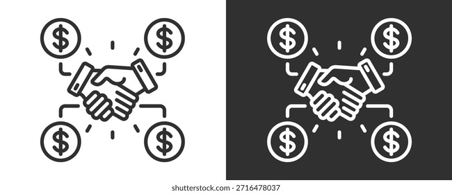 Crowdfunding Icon Set Colección De Vector Aislado En Blanco Y Negro
