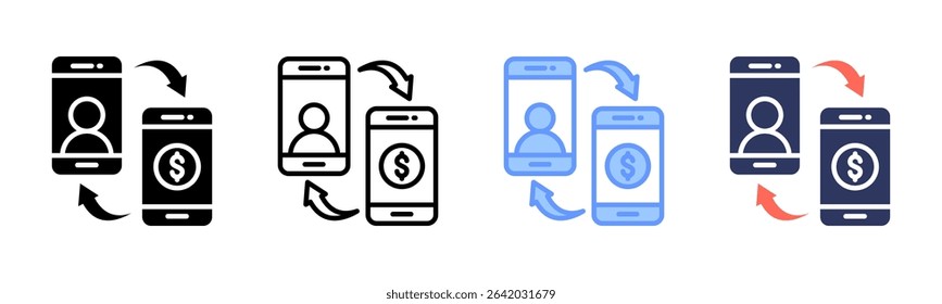 Crowdfunding icon sheet multiple style collection