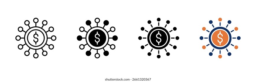 Coleção de estilos múltiplos de folha de ícones de crowdfunding