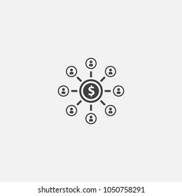 Crowdfunding icon. Simple element illustration. Crowdfunding symbol design from Startup collection. Can be used for web and mobile.