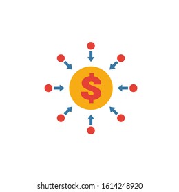 Crowdfunding icon. Simple flat element from crowdfunding collection. Creative crowdfunding icon for templates, software and apps.