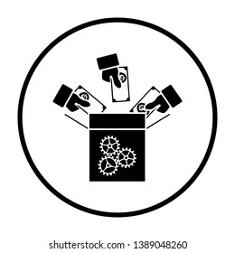 Icono de crowdfunding. Diseño delgado del patrón de círculo. Ilustración vectorial.