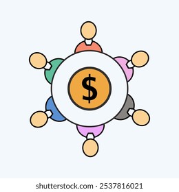 Crowdfunding icon vector art image