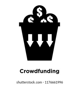 Crowdfunding icon vector isolated on white background, logo concept of Crowdfunding sign on transparent background, filled black symbol