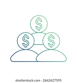 Crowfunding-Symbol mit weißem Hintergrund, Vektorgrafik