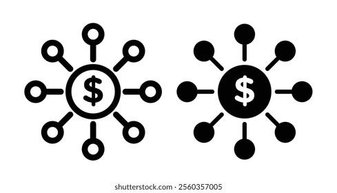 Crowdfunding Icons. black and white vector illustration set.