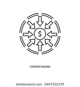 crowdfunding icons set. Set of editable stroke icons.Vector set of crowdfunding