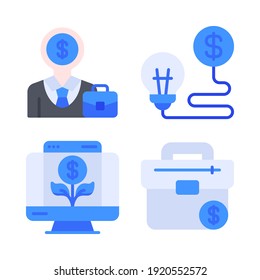 crowdfunding Icons Set = revenue money, statistics, web dollar, marketing. Perfect for website mobile app, app icons, presentation, illustration and any other projects.