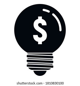 Crowdfunding idea bulb icon. Simple illustration of crowdfunding idea bulb vector icon for web design isolated on white background