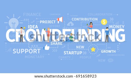 Crowdfunding illustartion concept. Idea of sharing and donating money.