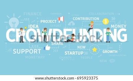 Crowdfunding illustartion concept. Idea of sharing and donating money.