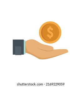 Crowdfunding keep money icon. Flat illustration of crowdfunding keep money vector icon isolated on white background