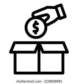 crowdfunding line icon illustration vector graphic