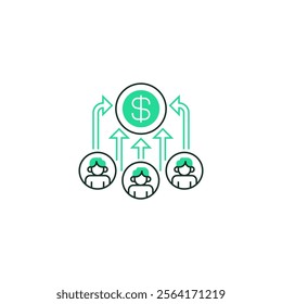 Crowdfunding Line Icon. linear style sign for mobile concept and web design. Outline vector icon.