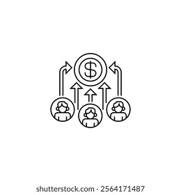 Crowdfunding Line Icon. linear style sign for mobile concept and web design. Outline vector icon.