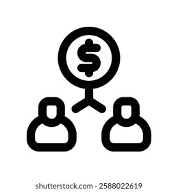 crowdfunding line icon. vector icon for your website, mobile, presentation, and logo design.