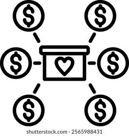 Crowdfunding Line Vector Icon Design