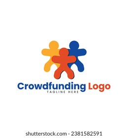 Crowdfunding logo design in vector
