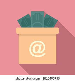 Crowdfunding money box icon. Flat illustration of crowdfunding money box vector icon for web design